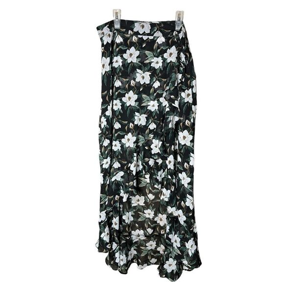 Blue Rain Floral High Low Midi Skirt Size Large‎ - Picture 1 of 10